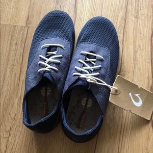 olukai women's US size 6  Pae Boat shoes Waialua Lace blue